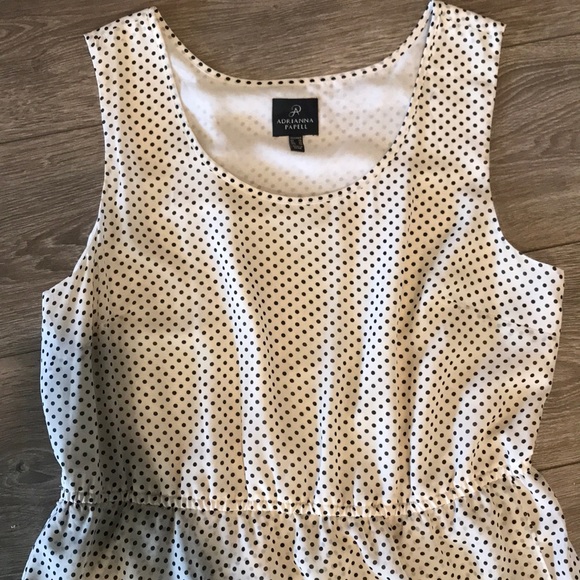 Ivory and Black Polka Dot High Low Dress - Picture 2 of 8